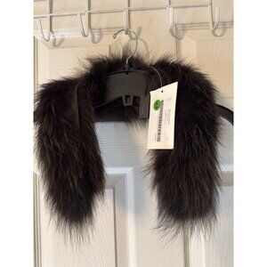 Max Mara Cerson Dark Brown Fox Fur Collar Cuff Furry Stole One Size NWT $565
